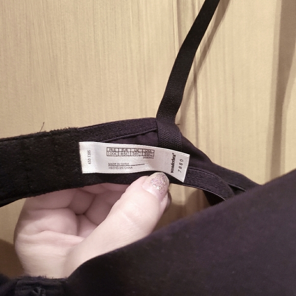 Bra 38C wonderbra black #7880 underwire padding - Picture 3 of 3